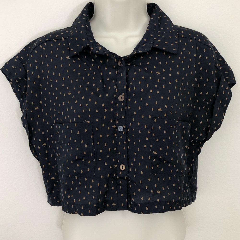 🪴3x$20 SALE Zinga Button Up Crop Blouse Shirt